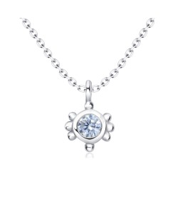 Cute Circle Crystal Silver Necklaces SPE-4220